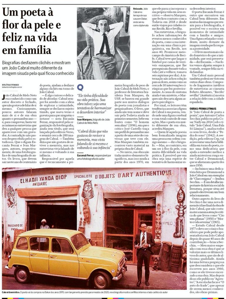 Leia mais sobre o artigo O Globo revela novas biografias sobre João Cabral de Melo Neto